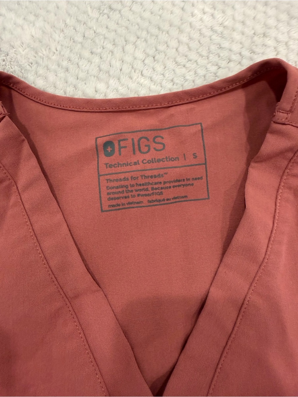 FIGS Women's V-Neck Tunic Top in Dusty Rose